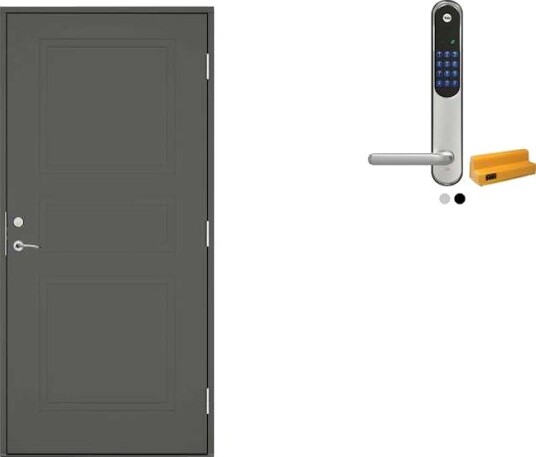 Ytterdør Swedoor Clever-Line+ Tyresta med Yale Doorman Classic Home