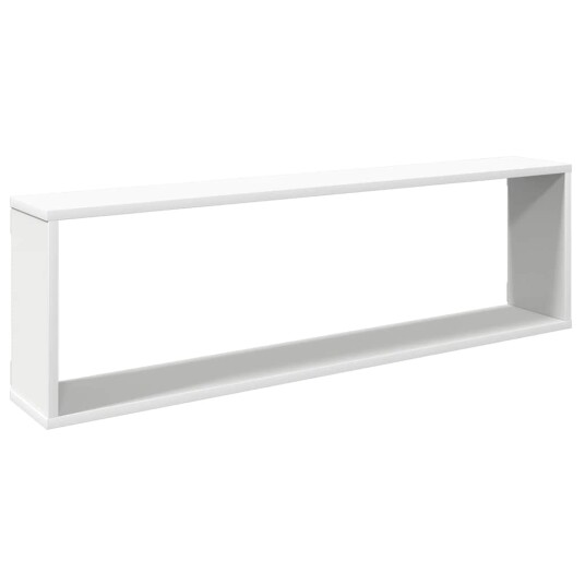 vidaXL Vegghyller kubeformet 4 stk hvit 100x15x30 cm sponplate