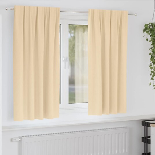 Gardiner med gardiner 2 pcs Krem 175x140cm Polyester