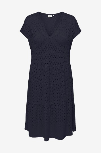Only Carmakoma - Kjole carZabbi Life SS V-neck Blk Dress J - Blå