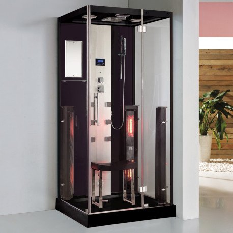 Steamdusj med IR-sauna K071 Svart 100x90x215 cm