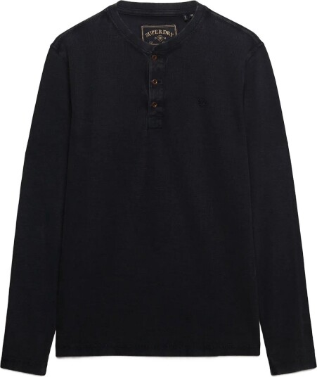 Superdry Waffle Long Sleeve Henley Top - FRENCH BLUE - L