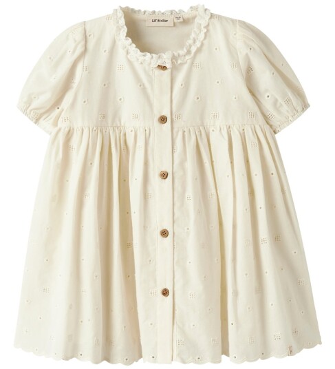 Lil" Atelier Kjoler NmfFlores Coconut Melk Lil Atelier 7 år 122 Kjole Hvit