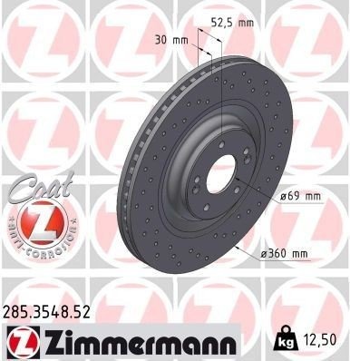 ZIMMERMANN 285.3548.52 Bremseskive