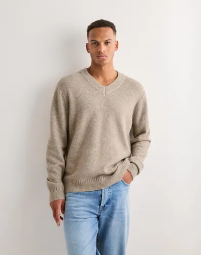 Only & Sons Onsmove Rlx Brushed V Neck Knit Strikkegensere Beige