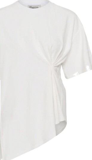 My Essential Wardrobe Mwnupti Drape Tee SNOW WHITE XL