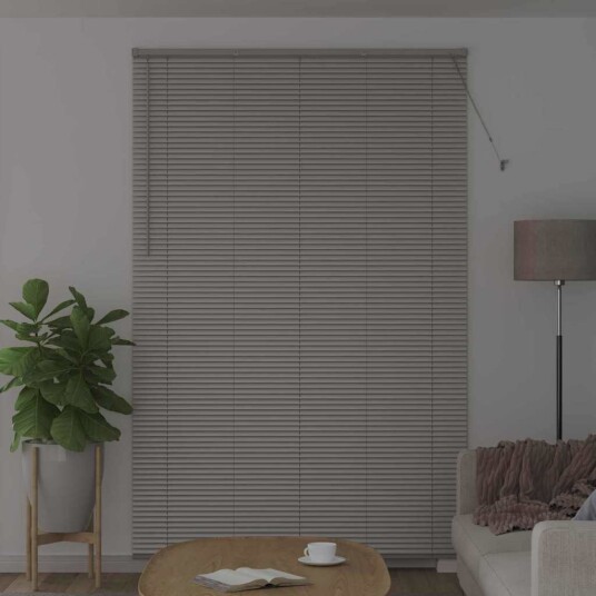  Vindu Persienne med gardiner Manual sølv Aluminium