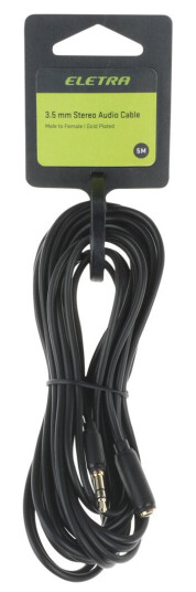 ELETRA MINI JACK KABEL HANN-HUNN 5M, SVART