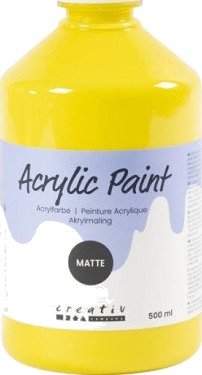 A-Color Akrylmaling Matt primær gul 500 ml 1 fl