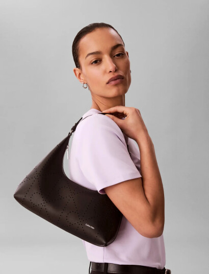 Calvin Klein Emblem Aop Perfor Lthr Bag   Black   ONE SIZE