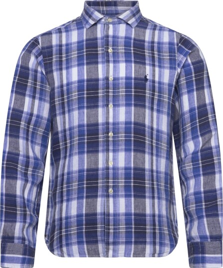 Polo Ralph Lauren Classic Fit Plaid Linen Shirt Blue XL Polo Ralph Lauren Classic Fit Plaid Linen Shirt Blue XL