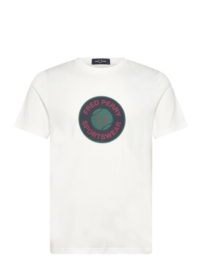 Fred Perry Tennis Badge Graphic Tee Cream S