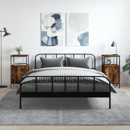 Nattbord 2 stk røkt eik 41x31x80 cm konstruert tre 8720845938871