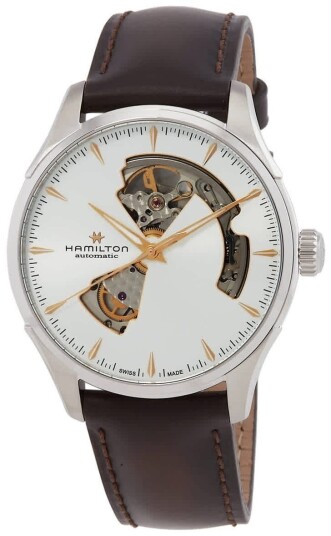 Hamilton Herreklokke H32675551 Jazzmaster Open Heart Sølvfarget/Lær Hamilton Herreklokke H32675551 Jazzmaster Open Heart Sølvfarget/Lær