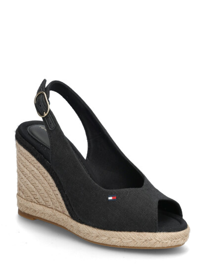 Tommy Hilfiger Flag High Wedge Espad Slingback Black 39