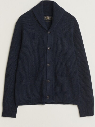 RRL Cashmere Shawl Collar Cardigan Navy RRL Cashmere Shawl Collar Cardigan Navy