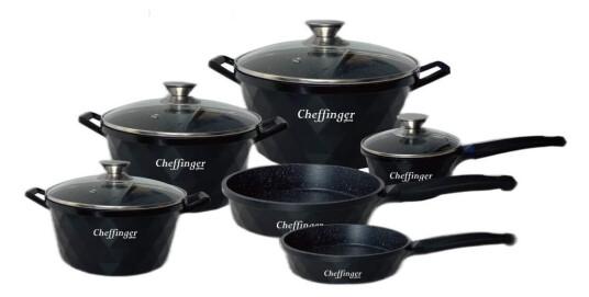 Northix Casserie sett i 10 deler svart stilig design Northix Casserie sett i 10 deler svart stilig design