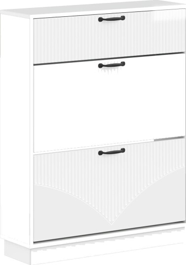 vidaXL Sko Skap HOORN 78 x 24 x 100 cm Konstruert tre Høgglans hvit