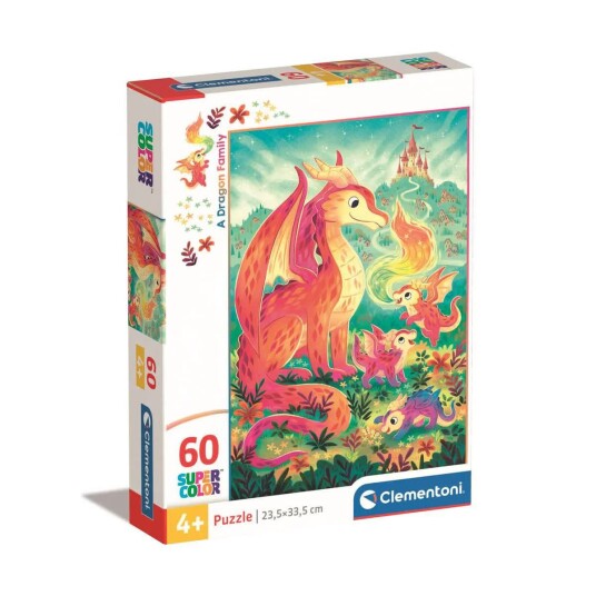 Clementoni SuperColor Puslespill 60 Brikker Dragon Family
