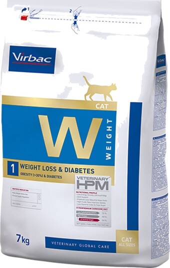 Virbac Tørrfôr Veterinary Hpm Vekttap Og Diabetes W1 For Katt 2 X 7 kg