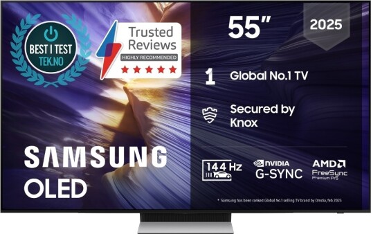 Samsung 55" S90F OLED 4K Smart TV med AI Prosessor og HDR+ Samsung 55" S90F OLED 4K Smart TV med AI Prosessor og HDR+