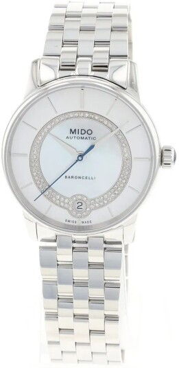 Mido Dameklokke M037.807.11.031.00 Baroncelli Hvit/Stål Ø33 mm