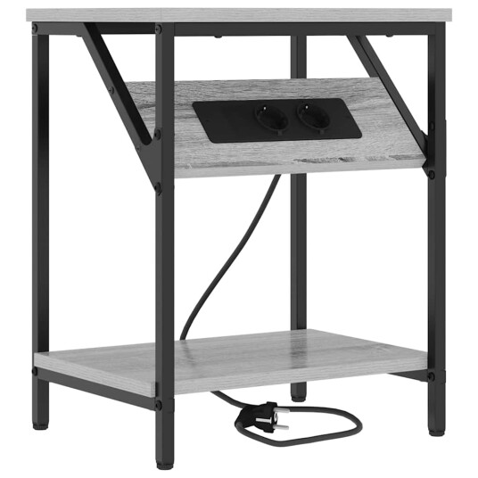  Sengeskaps 2 pcs Grå sonoma 38 x 30 x 48 cm Konstruert tre