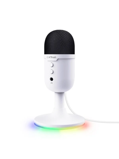 Trust GXT 234W Yunix USB Mikrofon med RGB-belysning - Hvit Trust GXT 234W Yunix USB Mikrofon med RGB-belysning - Hvit