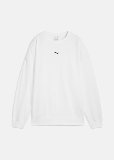 Puma Ess Oversized Crew Fl Puma White Xs Sweatshirts