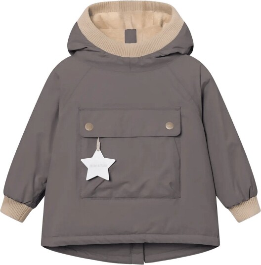 MINI A TURE Matbabywen Fleece Lined Winter Anorak. Grs   PLUM KITTEN   74