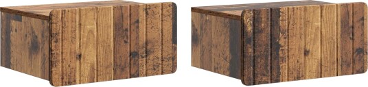 Vegghengt Nattbord 2 pcs Gammelt tre 49 x 34,5 x 24 cm