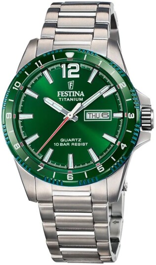 Festina Herreklokke F20698 3 Titanium Grønn/Titan Ø43 mm Festina Herreklokke F20698 3 Titanium Grønn/Titan Ø43 mm