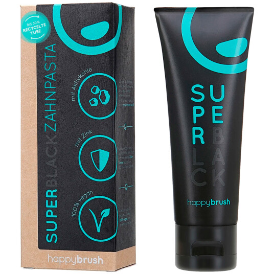 Charcoal Tannkrem Happybrush SuperBlack 75 ml Charcoal Tannkrem Happybrush SuperBlack 75 ml