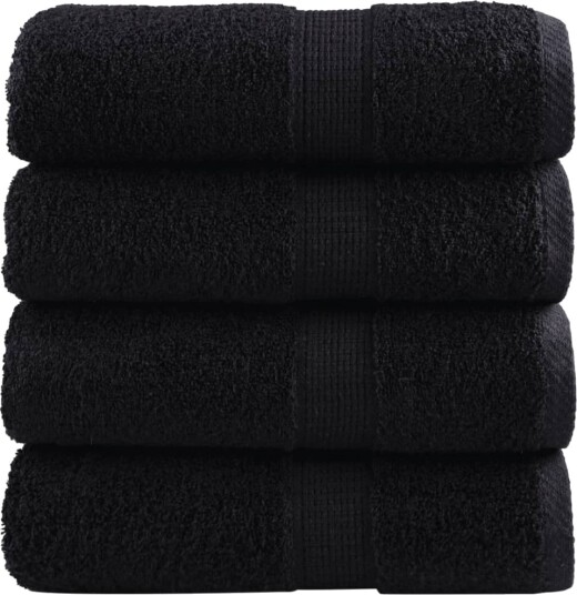 vidaXL Premium vaskehåndklær SOLUND 4 stk svart 30x30 cm 600 gsm vidaXL Premium vaskehåndklær SOLUND 4 stk svart 30x30 cm 600 gsm