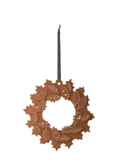 Kähler Gingerbread julekrans 18,5 cm brun