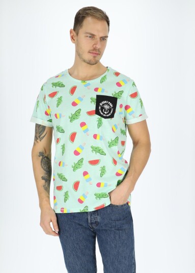 Blount & Pool Tropical Pocket Tee Mint Crocodile S Strandklær