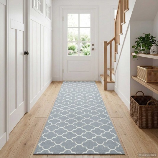 vidaXL Teppe Runner ORIZ 1150 gsm Grå og hvit