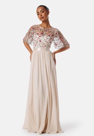 Goddiva Embroidered Bodice Flutter Max Ivory XS UK8