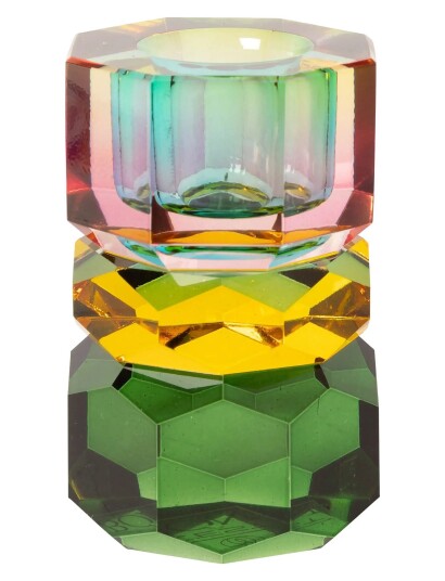 C"est Bon Crystal Candle Holder Multi/patterned H7.5CM C"est Bon Crystal Candle Holder Multi/patterned H7.5CM