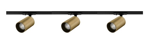 Nordesign Oz spotskinne 3 spotter 1 meter - Svart/Messing
