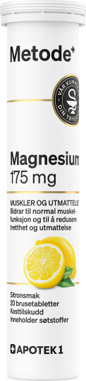 Metode Magnesium 175 mg brusetabletter sitron 20 stk