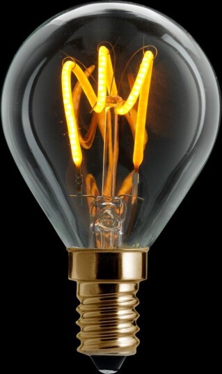 LED filament klotpære klar E14 3W 2200K dimbar Unison UNI FLEX