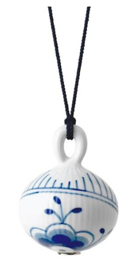 Royal Copenhagen - Blå Mega Riflet julekule 9,5 cm deco 2