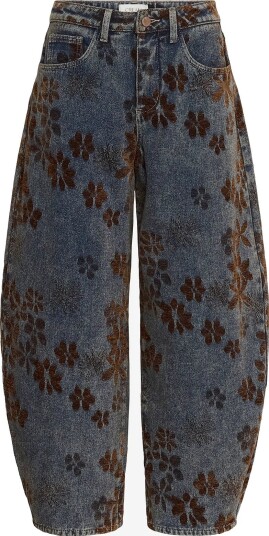 Cream Crramona Barrel Jeans Relaxed Fit BROWN DENIM FLOWER 25