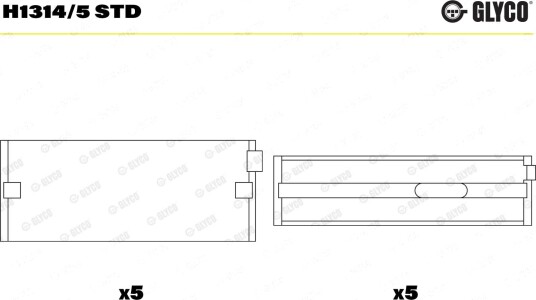 GLYCO H1314/5 STD Veivaksellager