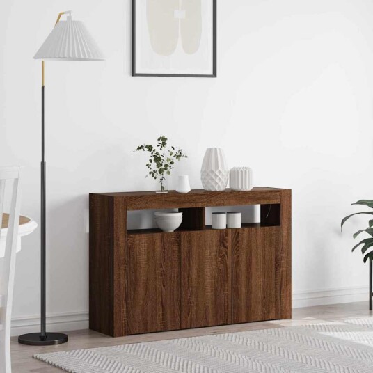 Serviesskap brun eik 116 x 30 x 75 cm Konstruert tre