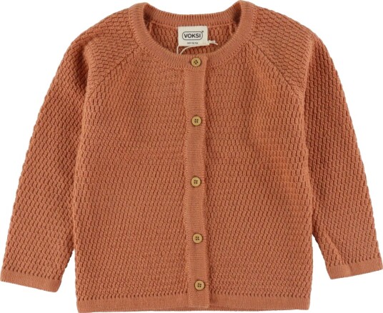Voksi Cardigan   Ull   Sandstein Peach   Voksi   50/56   Cardigan   Oransje   50 56