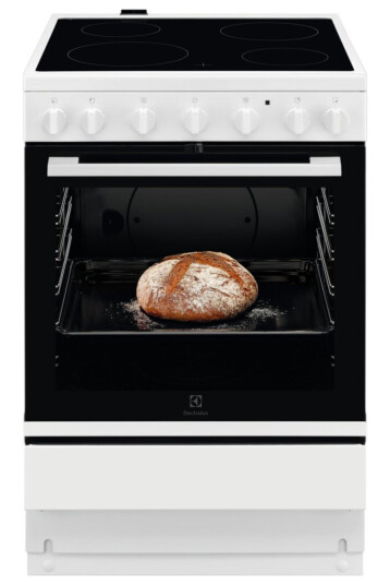 Electrolux Keramisk Komfyr LKR60003NW med Timer og Barnelås, Hvit