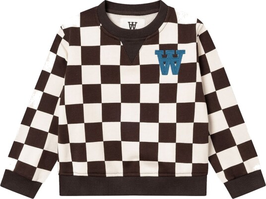 Wood Wood Collegegenser Rot Kids Rutete Off White/Black Coff Wood Wood 5 6 år 110 116 Collegegenser Brun Hvit