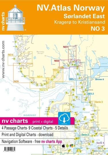 Kart kombi Atlas No 3 - Kristiansand til Kragerø Kart kombi Atlas No 3 - Kristiansand til Kragerø